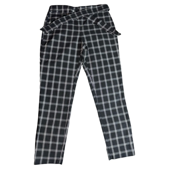 Jules & Leopold Black Plaid Tie Waist Pants Size L Work Career Pants - Picture 2 of 9